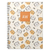 かわいい漫画の野生の虎のモノグラム子供 ノートブック (正面)