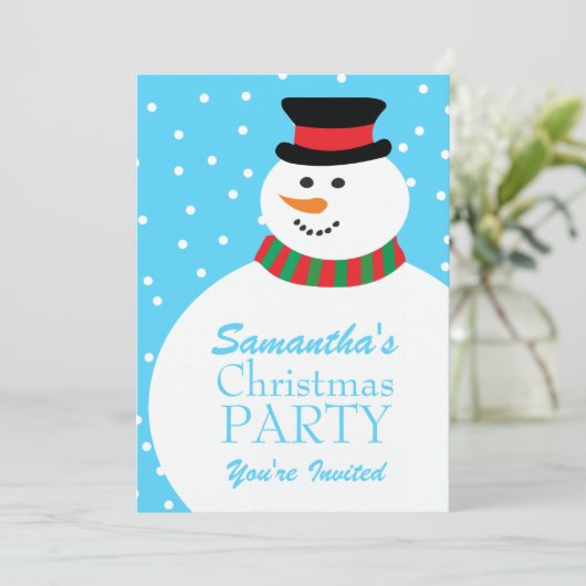 かわいい漫画の雪だるまはクリスマス・パーティをからかいます 招待状 (スタンド正面)