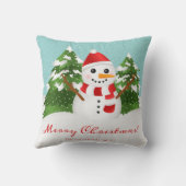 かわいい漫画の雪だるまカスタム家族の名前クリスマス クッション (裏面)