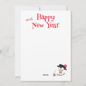 かわいい漫画の雪だるま シーズンカード (裏面)