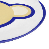 かわいい漫画の青とベージュのテディベア カッティングボード (角)