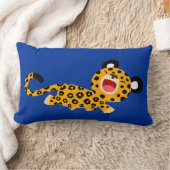 かわいい漫画の顔を見たヒョウ枕 ランバークッション (ブランケット)