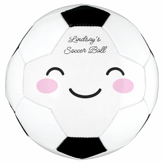 かわいい漫画の顔カスタムサッカーボール女の子のために サッカーボール (正面)