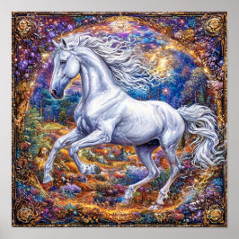 かわいい漫画の馬 ポスター