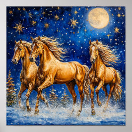 かわいい漫画の馬 ポスター