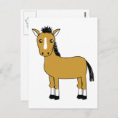 かわいい漫画の馬 ポストカード (正面/裏面)