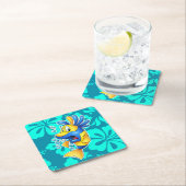 かわいい漫画の魚のコースター スクエアペーパーコースター (インサイチュ)