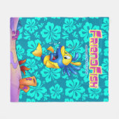 かわいい漫画の魚のフリースブランケット フリースブランケット (正面(横))