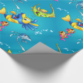 かわいい漫画の魚の包装紙 ラッピングペーパー (角)