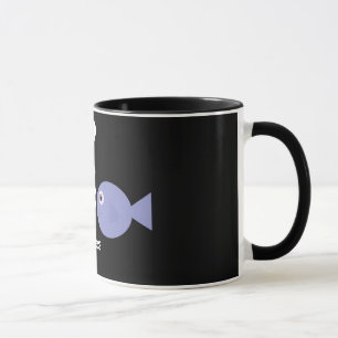 かわいい漫画の魚類の黒い信号器のマグ マグカップ