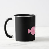 かわいい漫画の魚類の黒い信号器のマグ マグカップ (左)