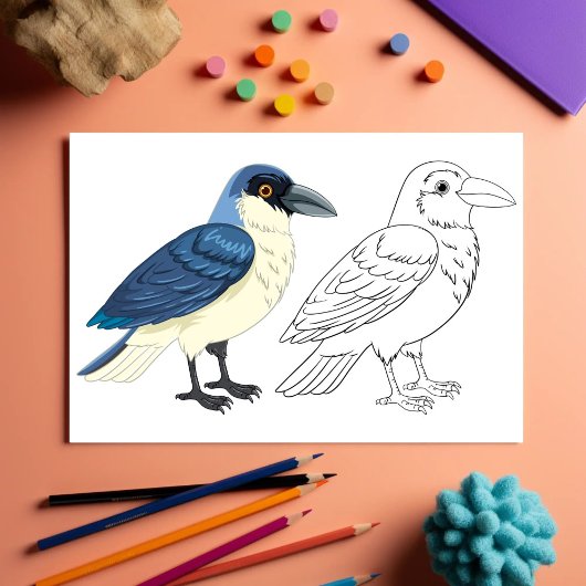 かわいい漫画の鳥のぬりえページ チラシ