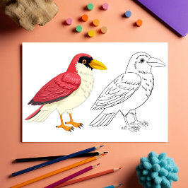 かわいい漫画の鳥の着色ページ チラシ