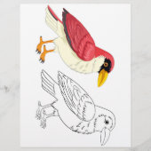 かわいい漫画の鳥の着色ページ チラシ (正面)