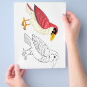 かわいい漫画の鳥の着色ページ チラシ (手)