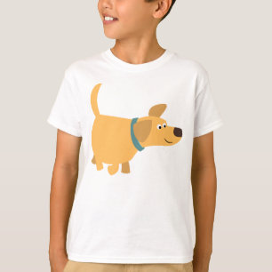 かわいい漫画の黄色のラブラドールの子供のTシャツ Tシャツ