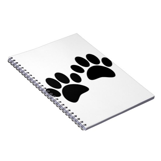 かわいい漫画の黒い子犬の前絵 ノートブック (右側)