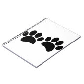 かわいい漫画の黒い子犬の前絵 ノートブック (左側)