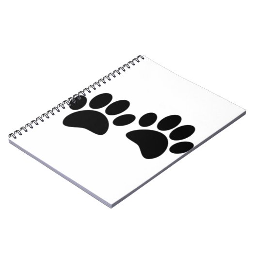 かわいい漫画の黒い子犬の前絵 ノートブック (左側)