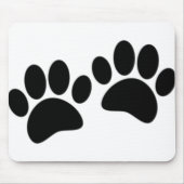 かわいい漫画の黒い子犬の前絵 マウスパッド (正面)