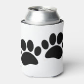 かわいい漫画の黒い子犬の前絵 缶クーラー (缶正面)