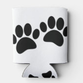 かわいい漫画の黒い子犬の前絵 缶クーラー (裏面)