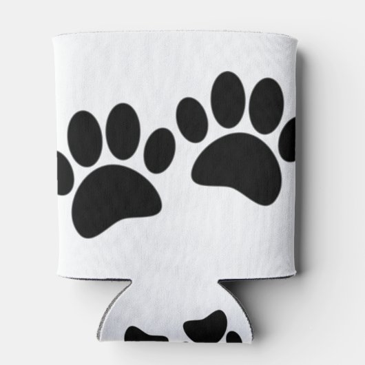 かわいい漫画の黒い子犬の前絵 缶クーラー (裏面)