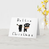 かわいい漫画のBeltieクリスマスによってベルトを付けられるギャロウェーの牛 カード (黄色い花)