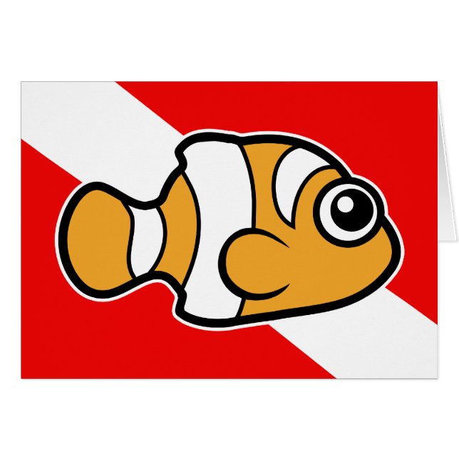 かわいい漫画のClownfishの飛び込みの旗 (正面横)