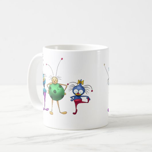 かわいい漫画は子供へを襲います コーヒーマグカップ (正面左)