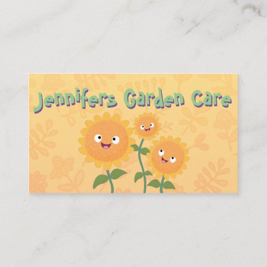 かわいい漫画ひまわりガーデン気にサービス 名刺 (裏面)
