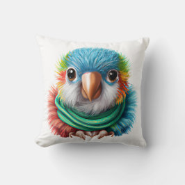 かわいい漫画ふわふわな幸せベビーオウム写真P クッション