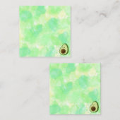 かわいい漫画アボカドの水彩背景 ノートカード (正面/裏面)