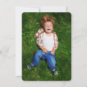 かわいい漫画イエローライオンキッズフォトバースデーパーティー 招待状 (裏面)