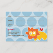 かわいい漫画イエローライオンフォトキッドの日遊付 コーリングカード (裏面)