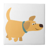 かわいい漫画イエローラブラドールタイル タイル (正面)