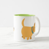 かわいい漫画イエローラブラドールマグカップ ツートーンマグカップ (正面右)