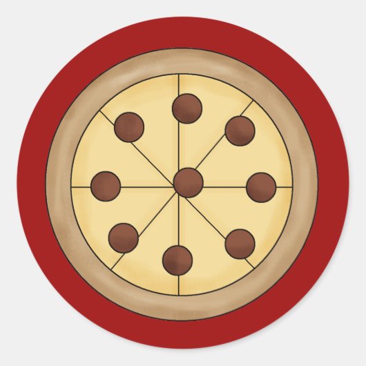 かわいい漫画イタリアンピザパイおいしい食事 ラウンドシール (正面)