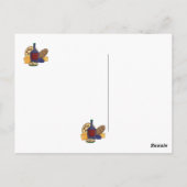 かわいい漫画イタリアン食べ物パスタブレッドワインチーズ ポストカード (裏面)