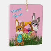 かわいい漫画イースターバニーホリデー セラミックオーナメント (右)