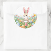 かわいい漫画イースターバニー ラウンドシール (バッグ)