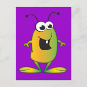 かわいい漫画エイリアン ポストカード (正面)