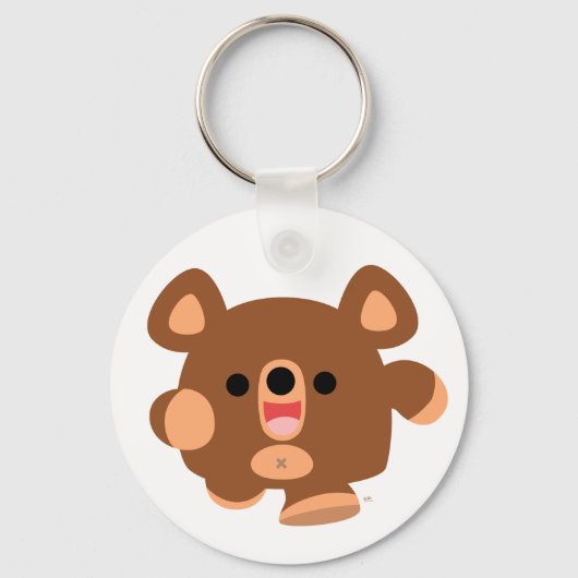 かわいい漫画エネルギッシュなクマのキーチェーン キーホルダー (正面)