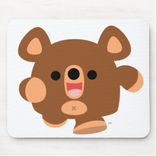 かわいい漫画エネルギッシュなクマの口 マウスパッド
