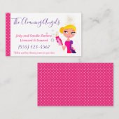 かわいい漫画エンジェルメイドハウスクリーニングサービス 名刺 (正面/裏面)