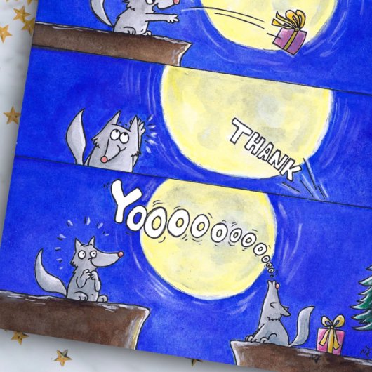 かわいい漫画オオカミ コミック ありがとう ポストカード