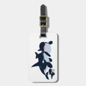 かわいい漫画オルカ家族の荷物タグ ラゲッジタグ (正面縦)