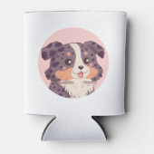 かわいい漫画オーストラリアの羊飼いの犬のかわいいイラスト 缶クーラー (正面)
