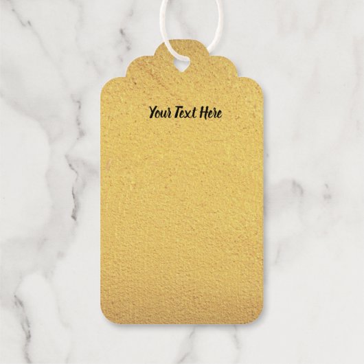 かわいい漫画カタツムリの大きな目の金ゴールドのイラストレーション ギフトタグ (裏面)