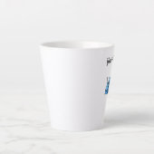 かわいい漫画カタツムリ絞り染めブルーパターン（の模様が）あるシェル カフェラテマグ (正面)